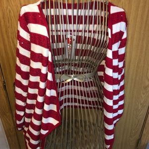 Stripped cardigan/ pink & white 💗